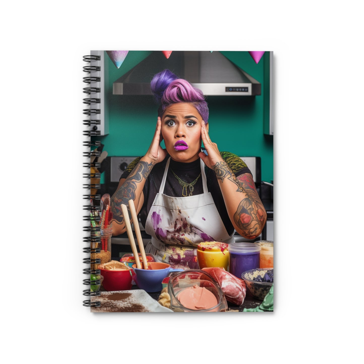 The Frazzled Cake Baker - Spiral Notebook - Ruled Line