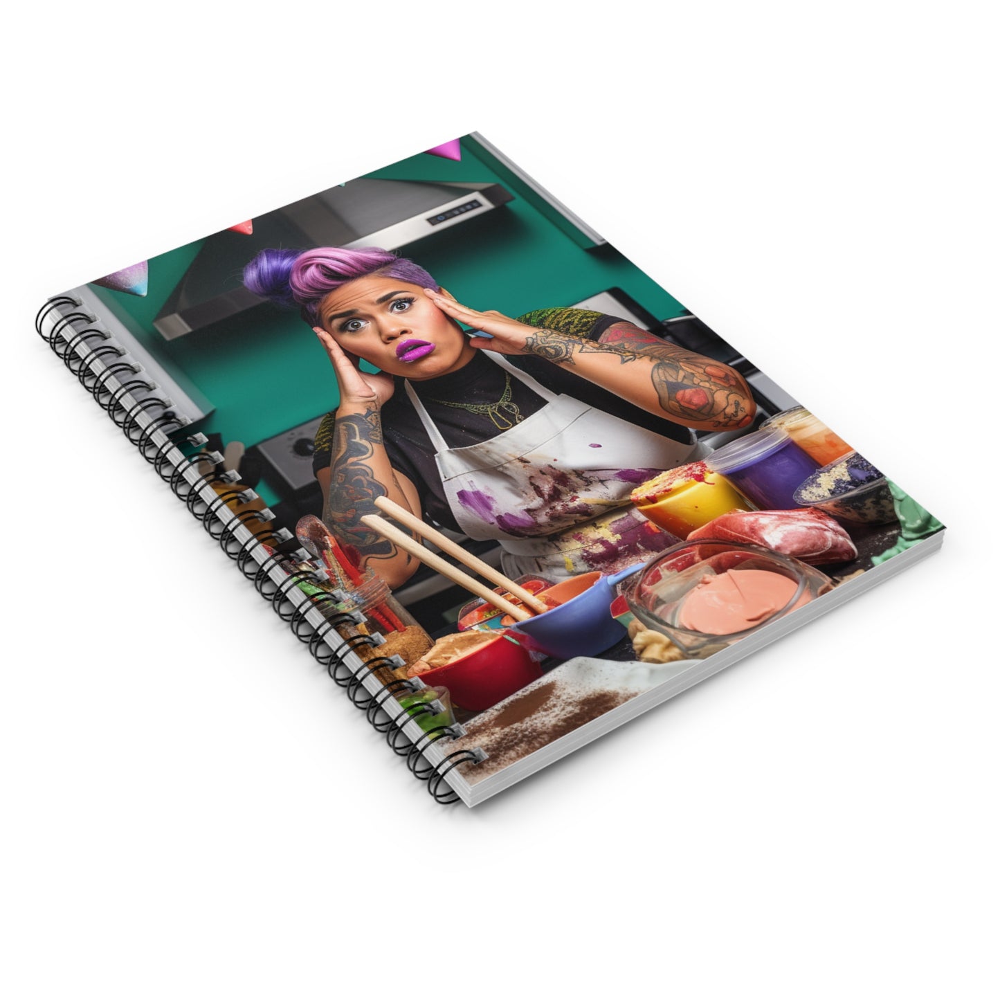 The Frazzled Cake Baker - Spiral Notebook - Ruled Line