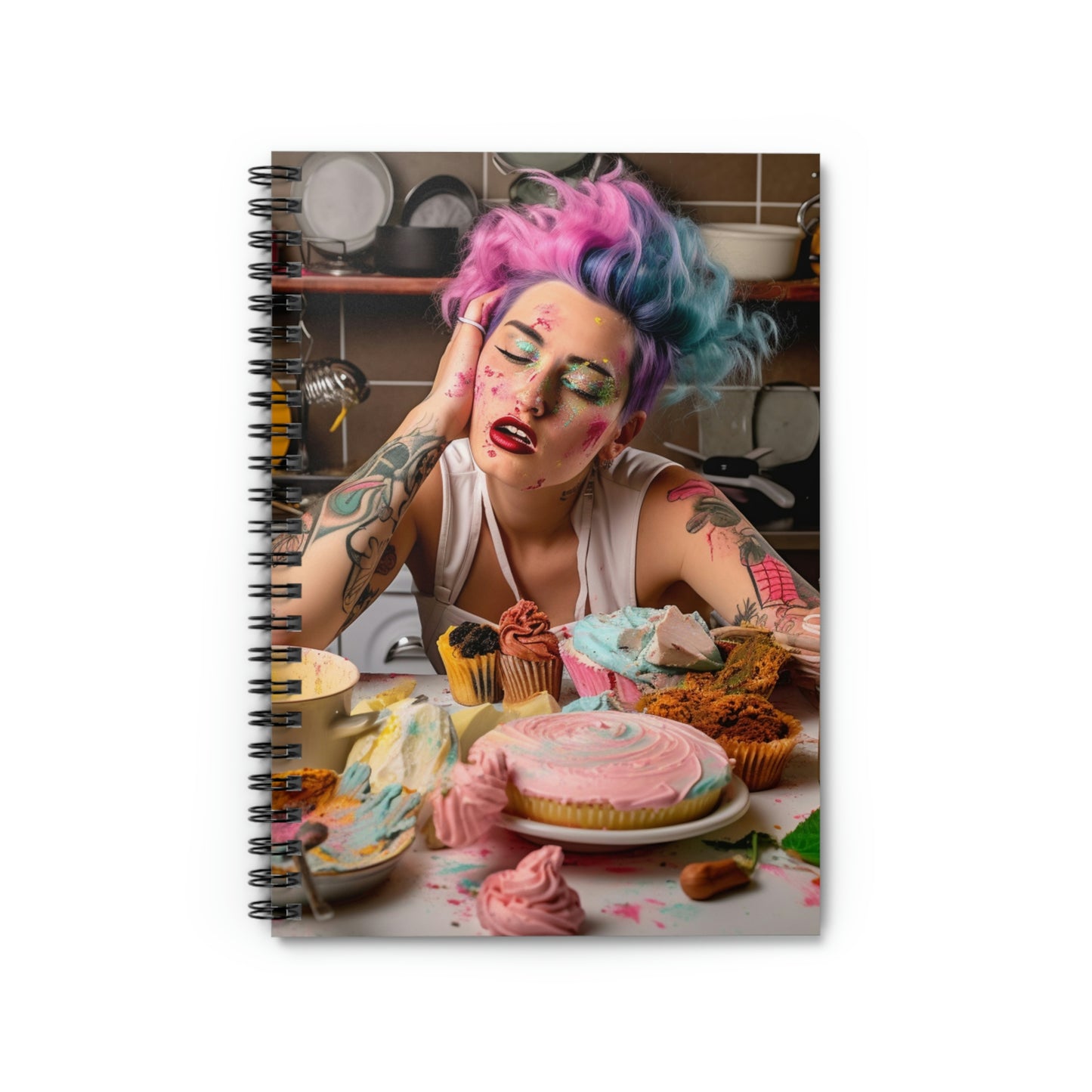 The Frazzled Cake Baker - Spiral Notebook - Ruled Line