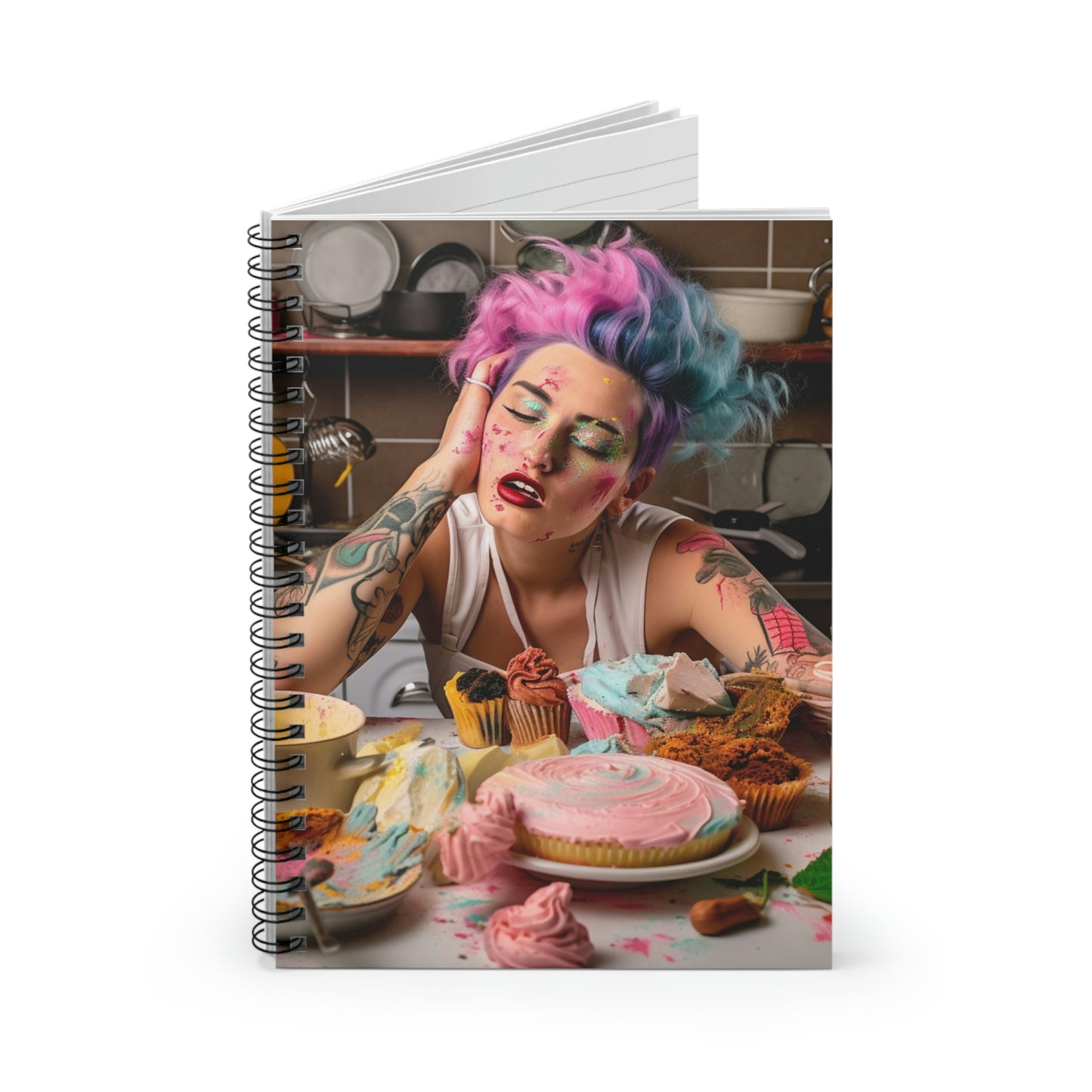 The Frazzled Cake Baker - Spiral Notebook - Ruled Line
